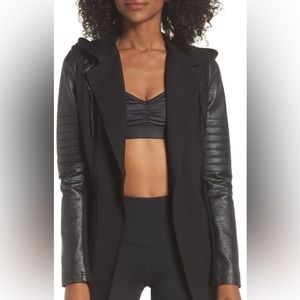 Blanc Noir Hooded Moto Jacket - worn once!